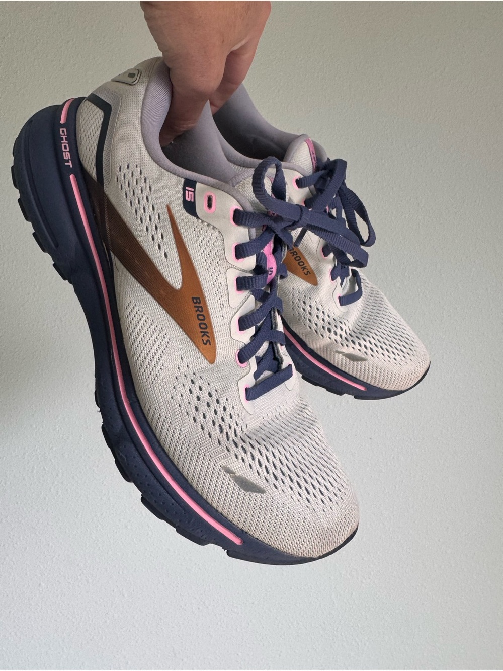 Brooks Women’s Ghost 15 Running Shoes - Gray with Navy & Pink size 9.5
